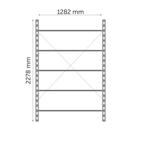 Moduulihyllyn perusosa 2278 x 1282 mm