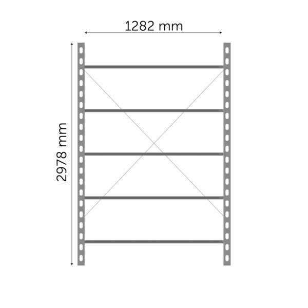 Moduulihyllyn perusosa 2978 x 1282 mm